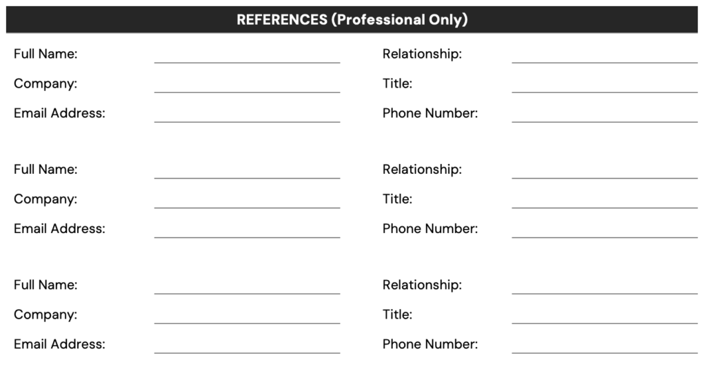 6. References (Professional Only)