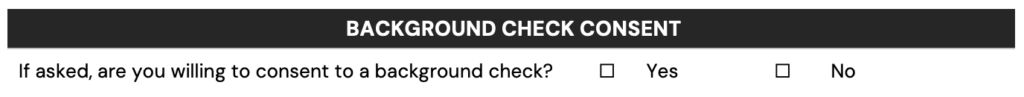 8. Background Check Consent