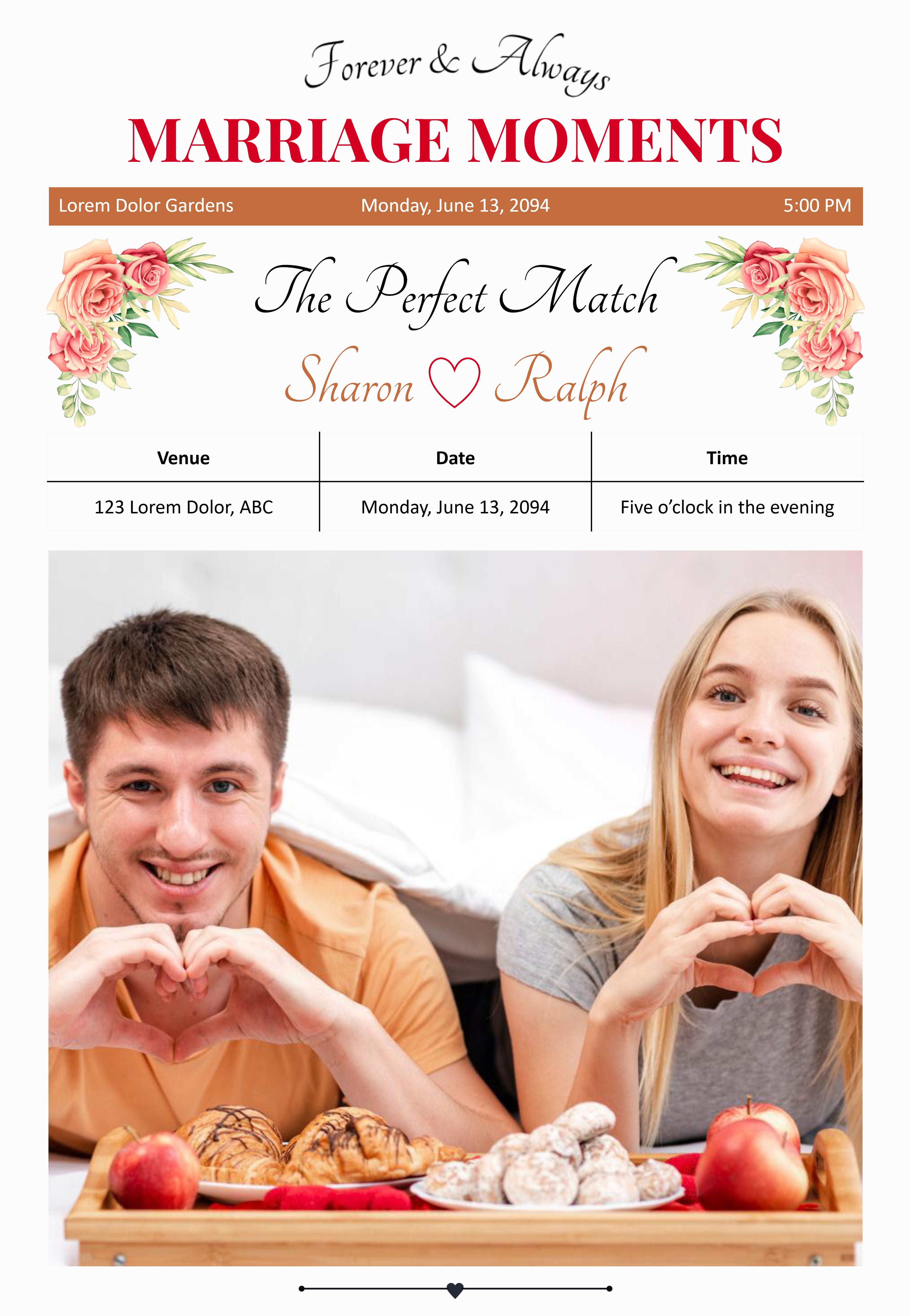 Minimal Newspaper Wedding Program Template