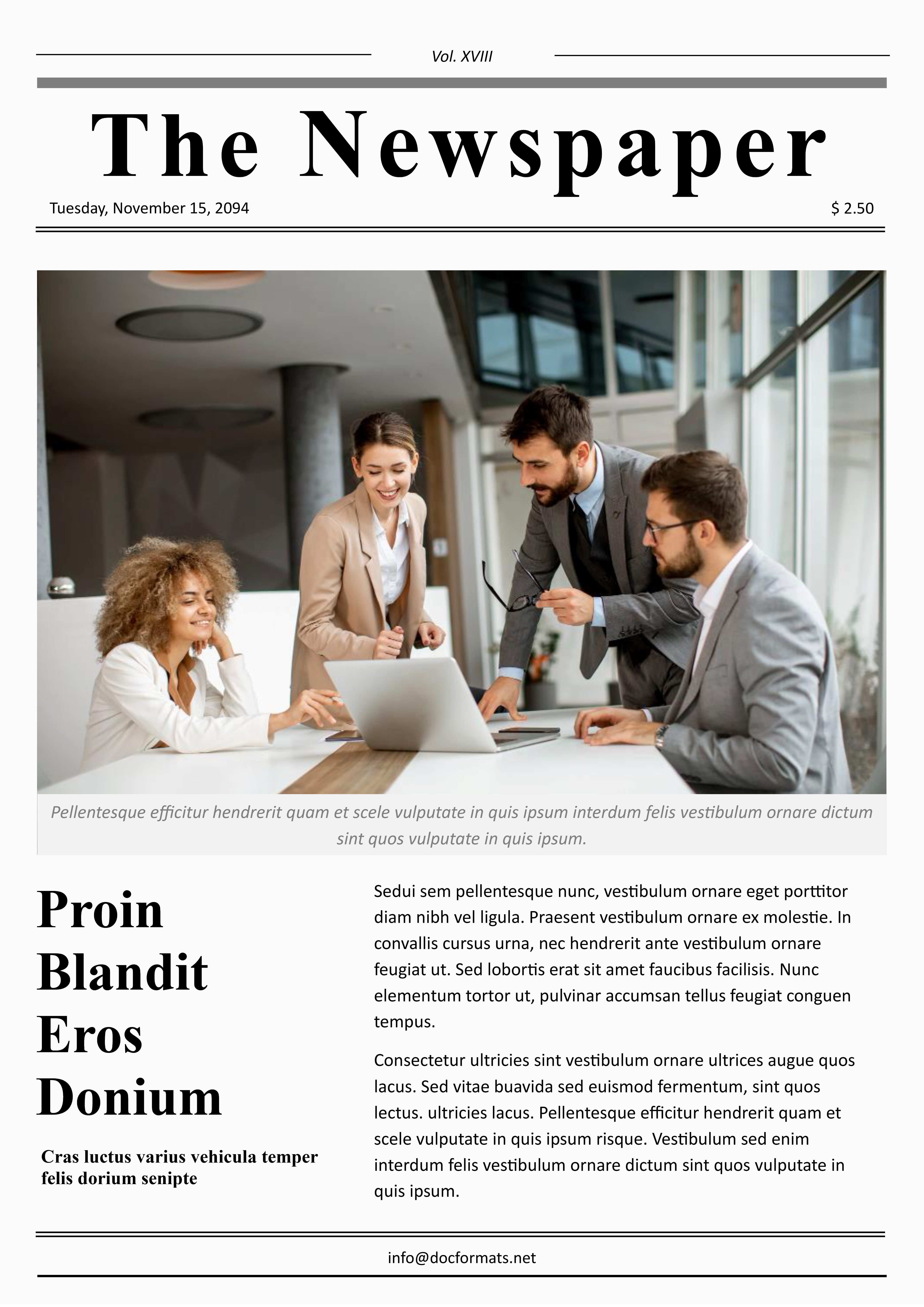 Old Style Newspaper Template - Google Docs, Word