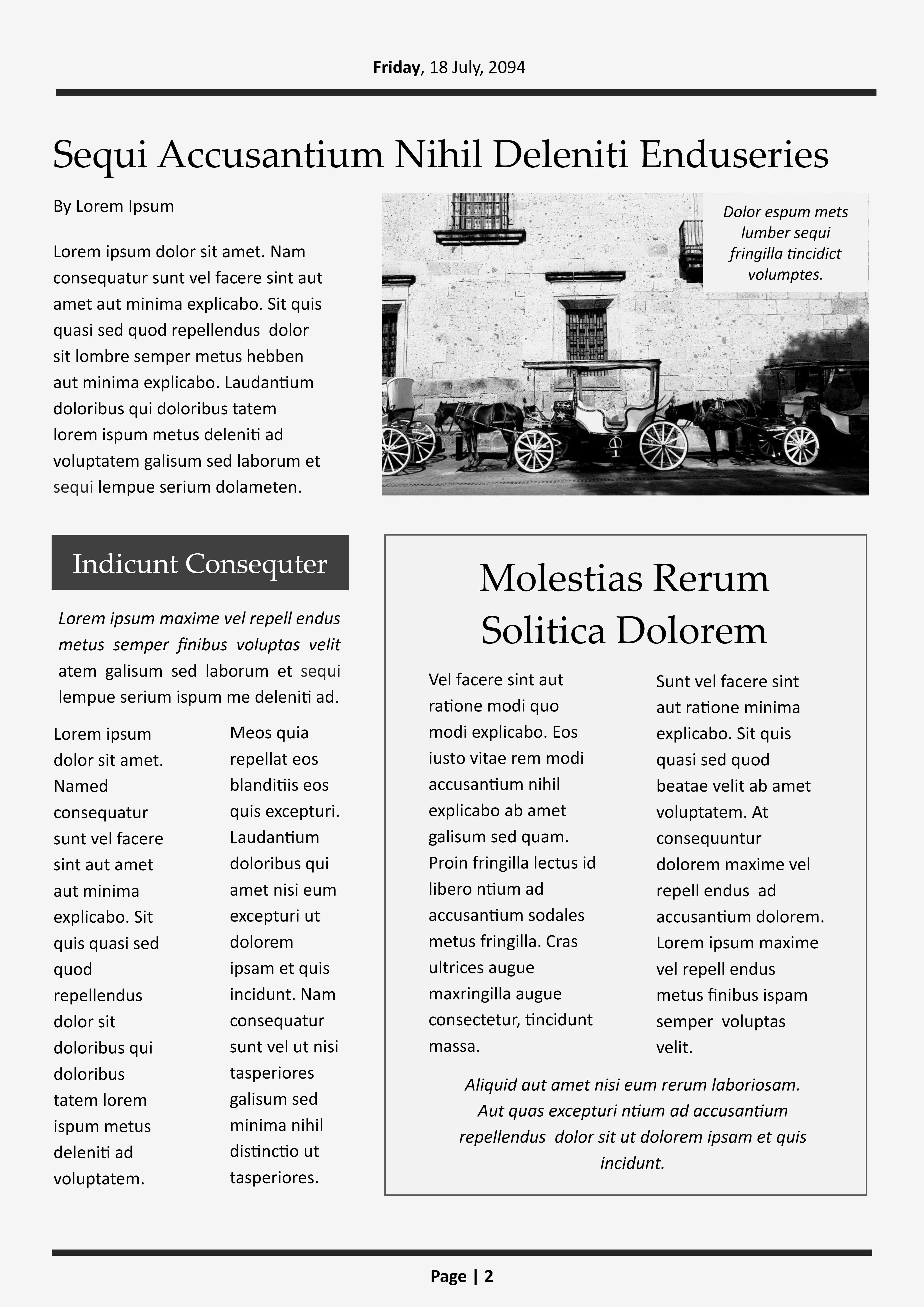 Vintage Newspaper Template - Google Docs, Word - Page 02