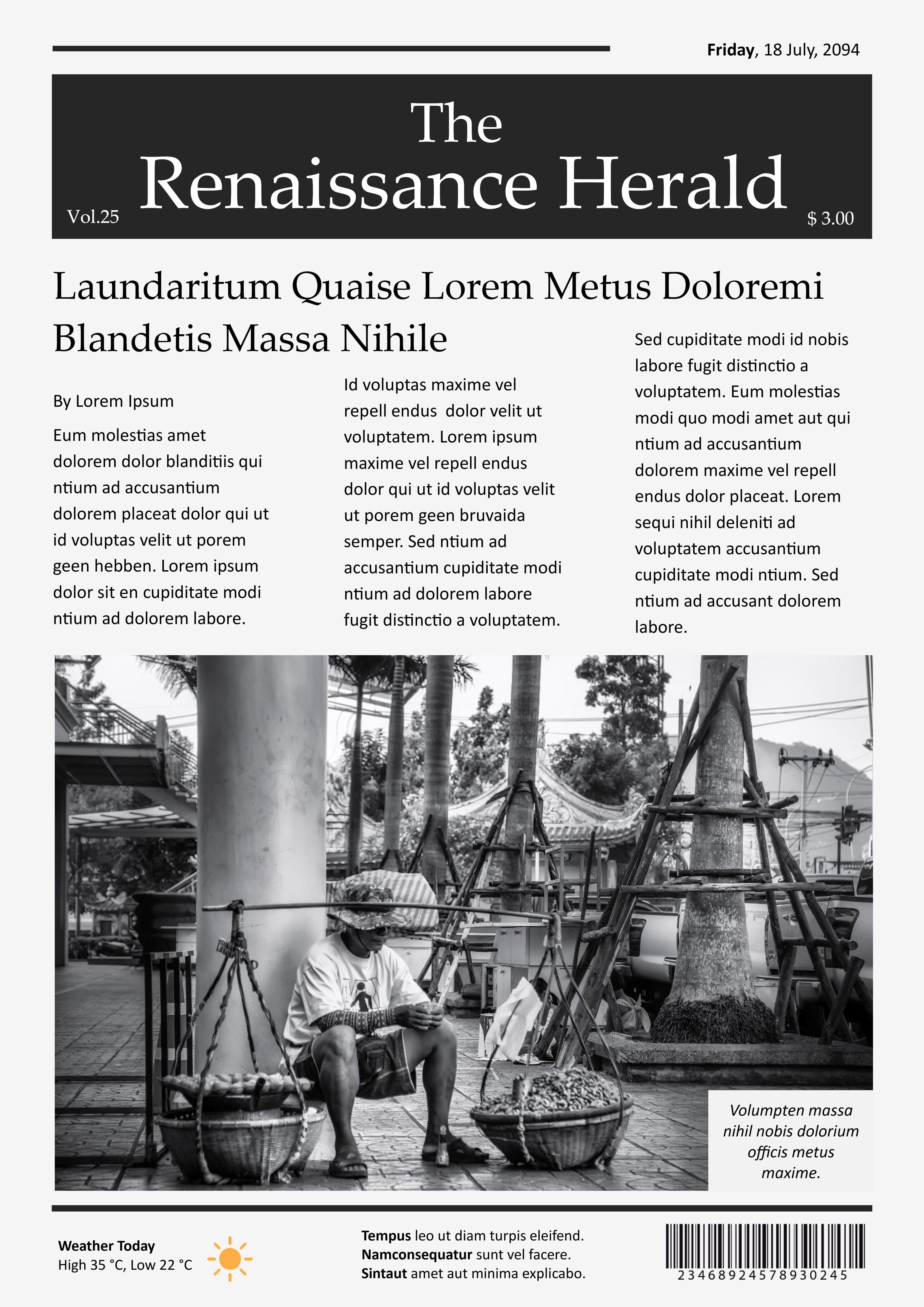 Vintage Newspaper Template - Google Docs, Word