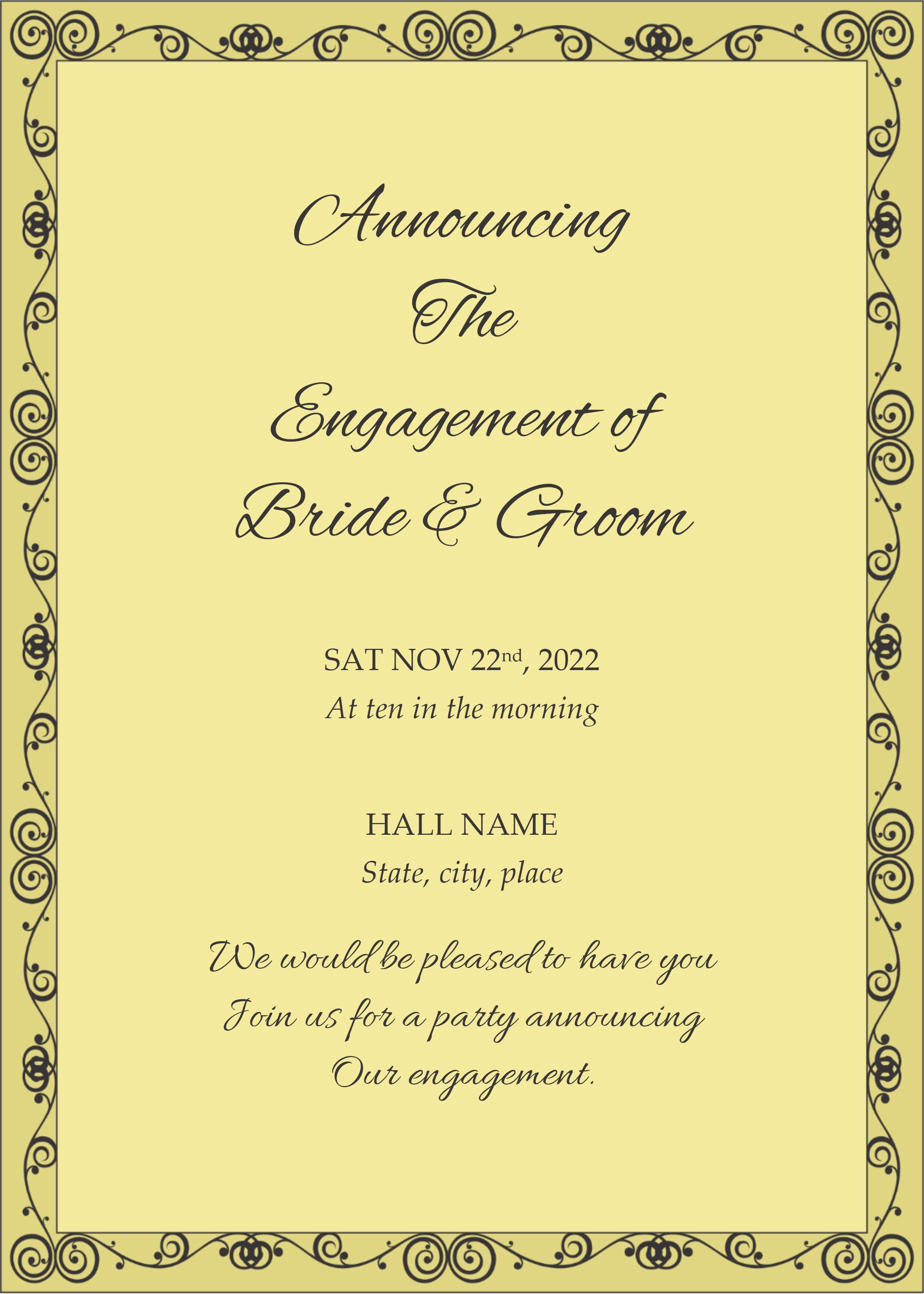 Engagement Announcement Template (Skin, 1729) - Word