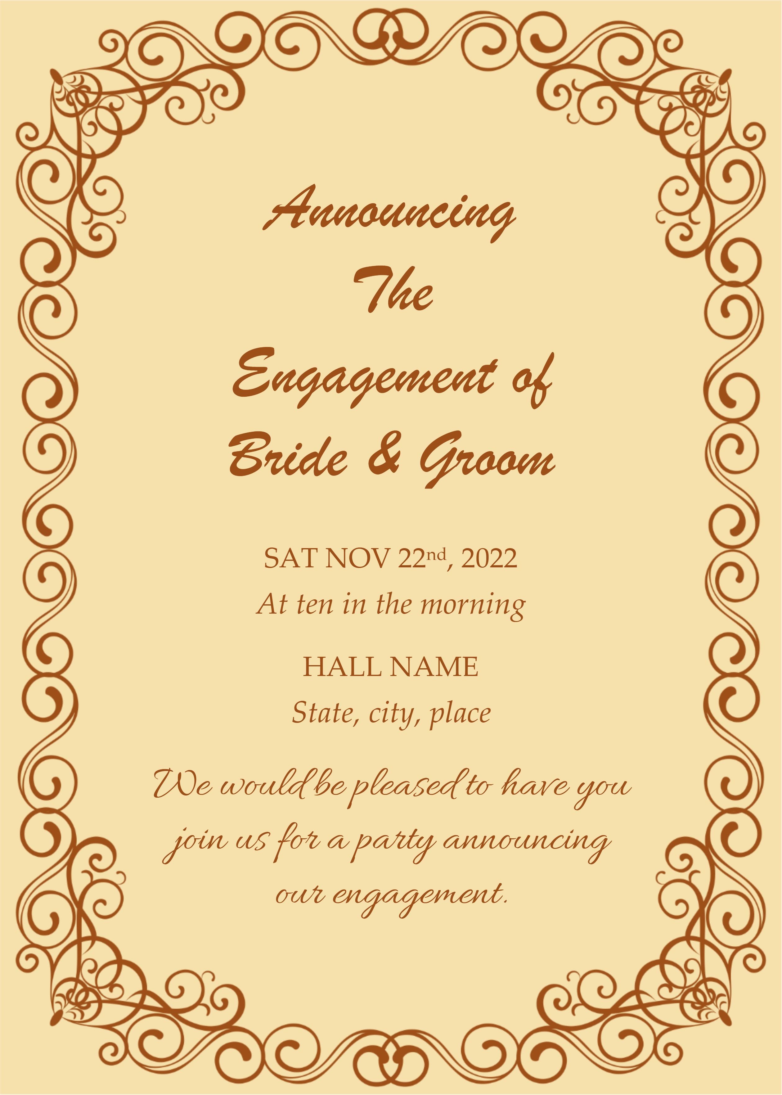 Engagement Announcement Template (Vintage,1730) - Word