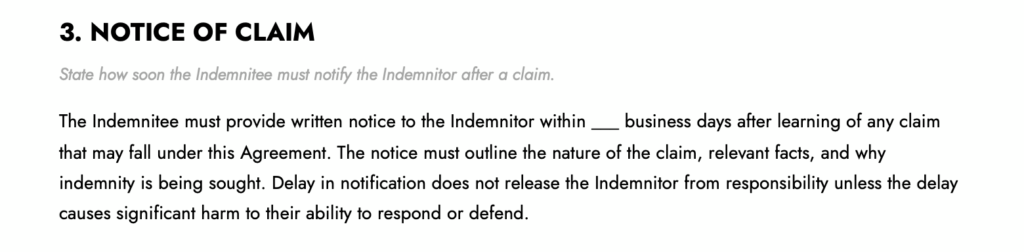 Notice of Claim
