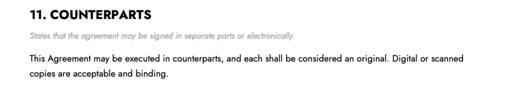 Hold Harmless Agreement - Counterparts