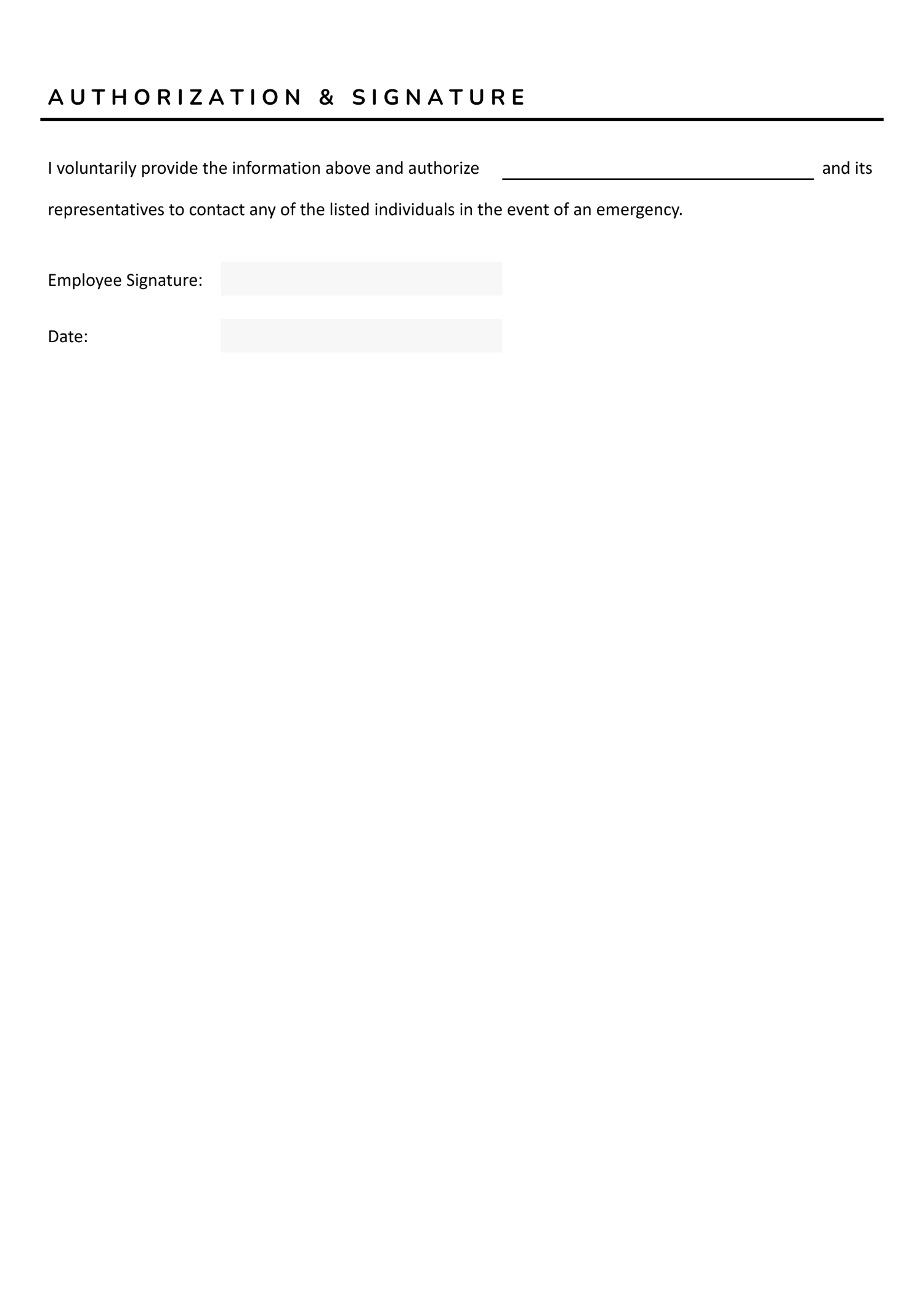 Emergency Contact Form - Google Docs, Word - Page 02