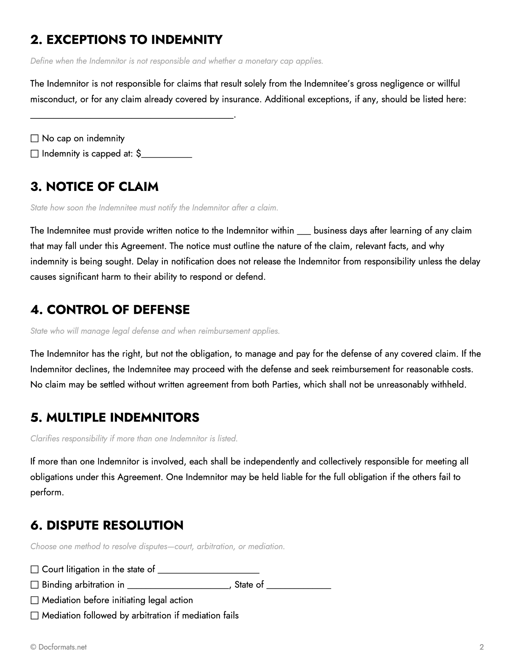 Hold Harmless Agreement - Google Docs, Word, and PDF - Page 02