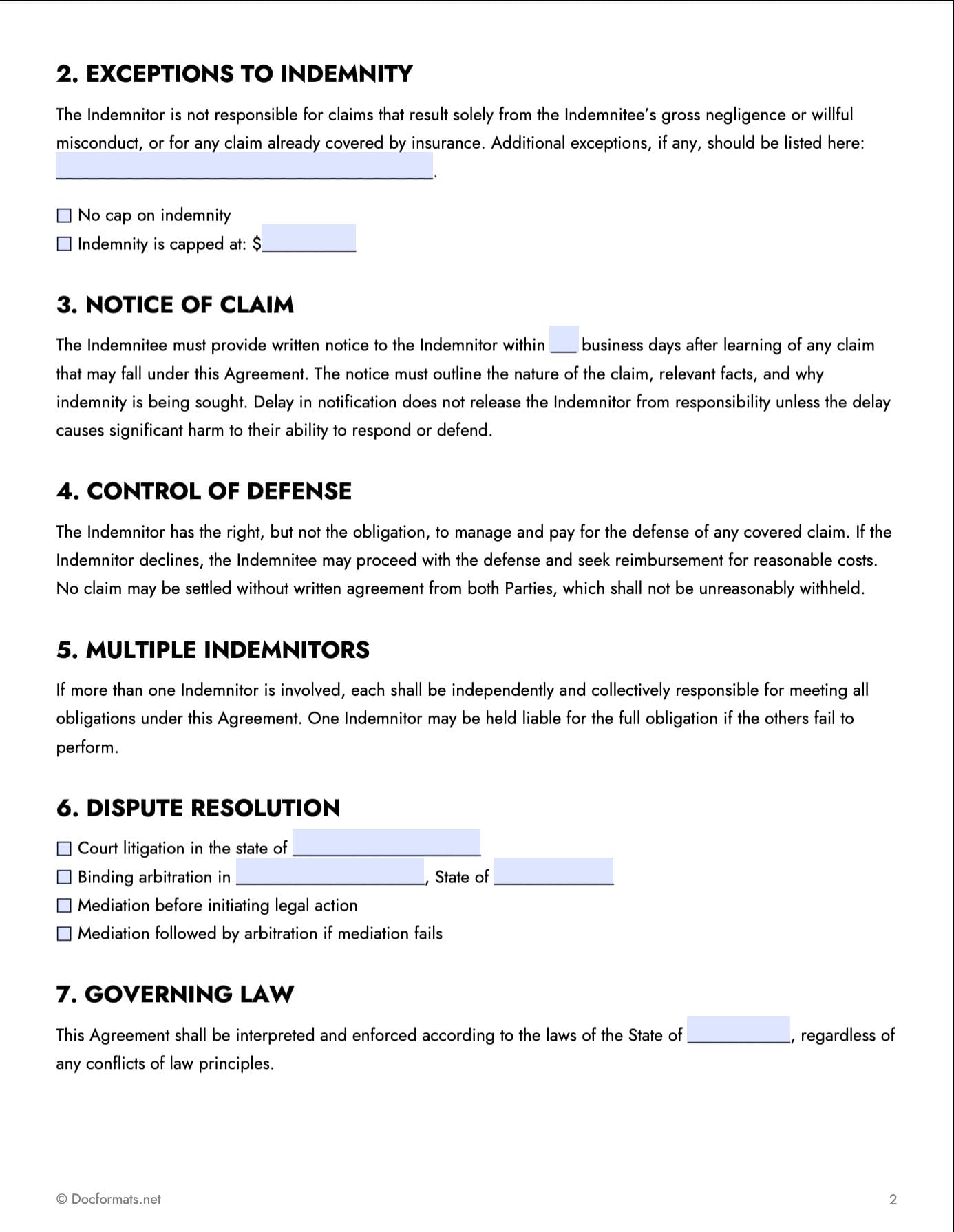 Hold Harmless Agreement Template - PDF (Page 02)