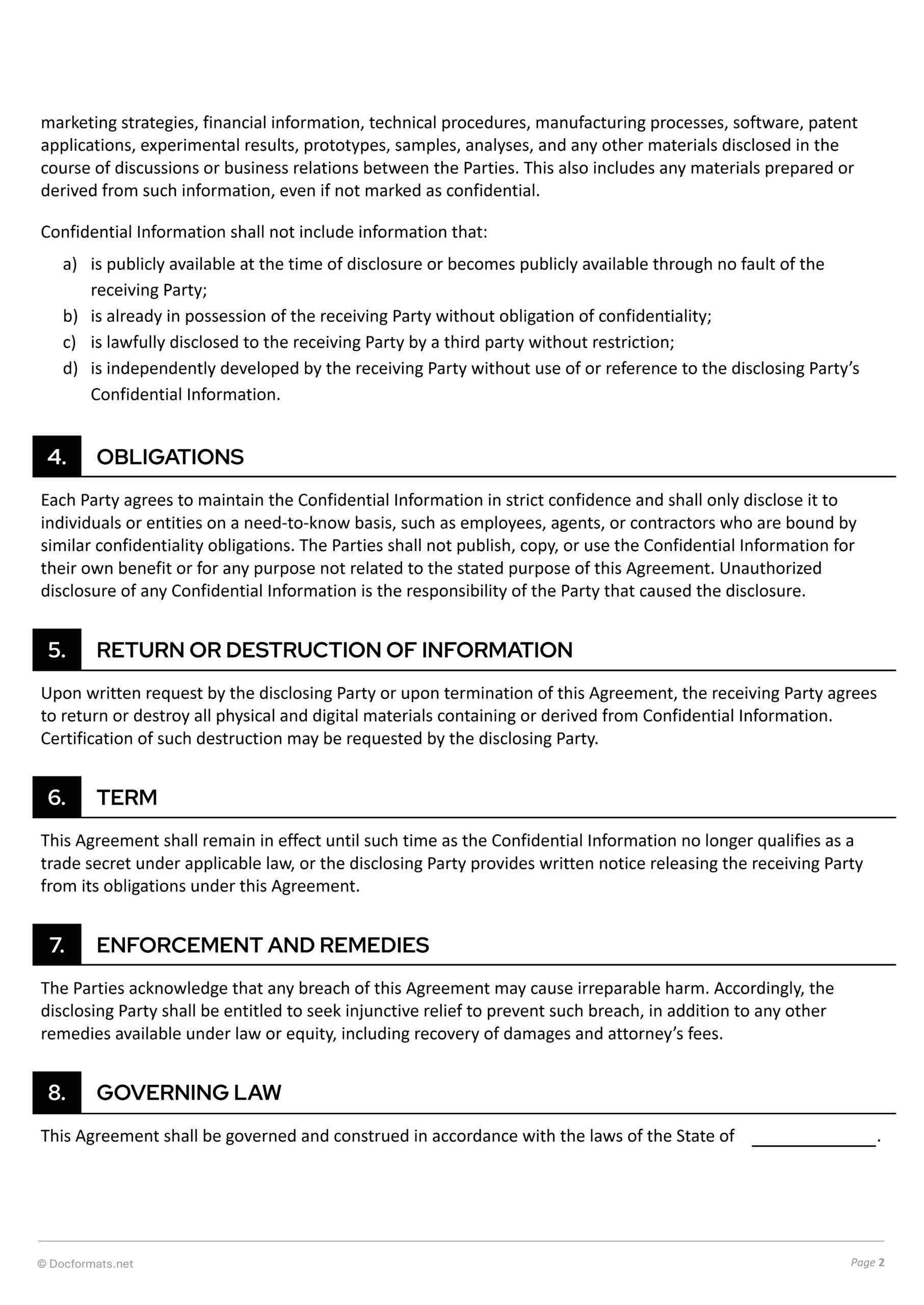 Non Disclosure Agreement Template - Google Doc, Word - Page 02