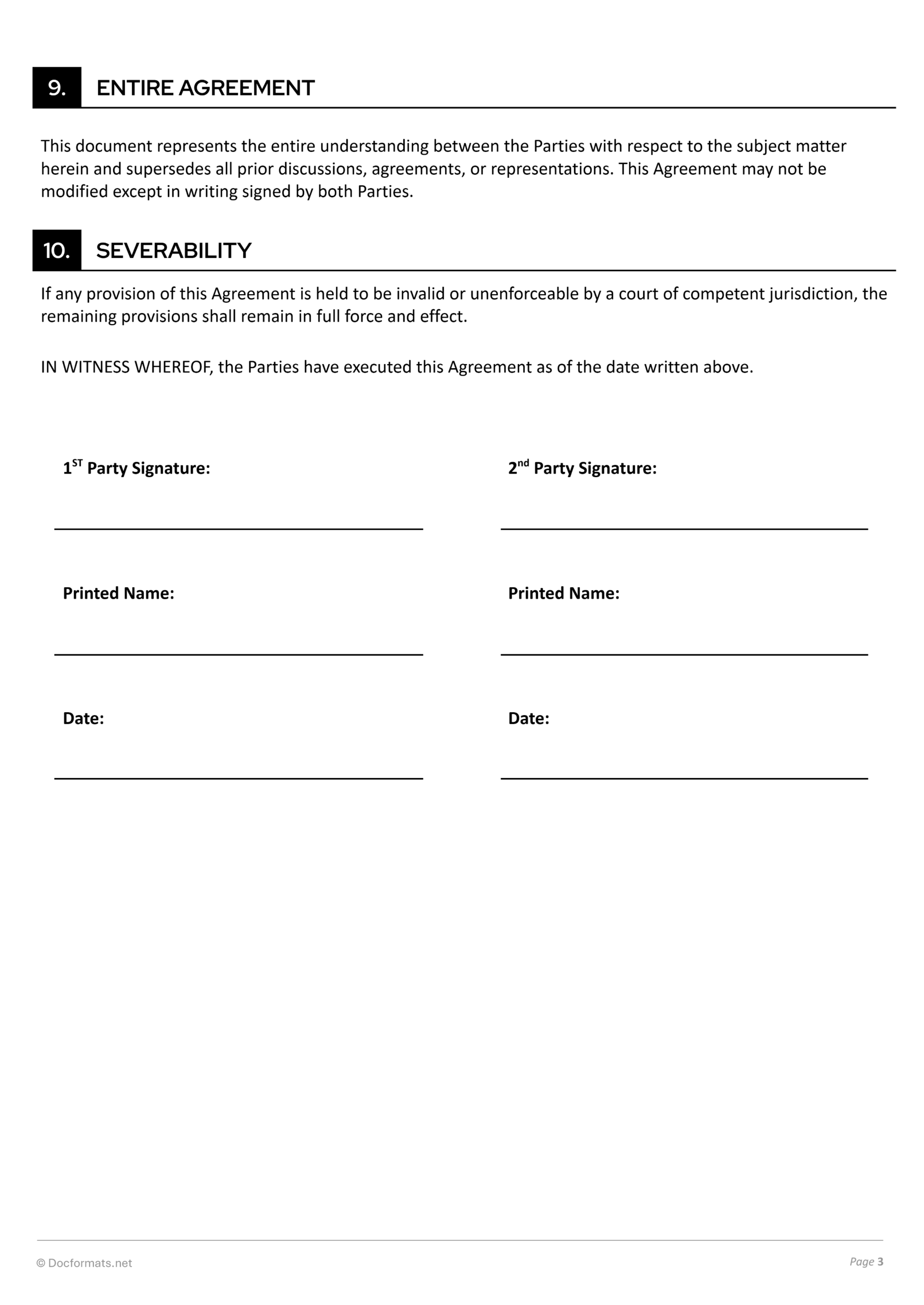 Non Disclosure Agreement Template - Google Doc, Word - Page 03