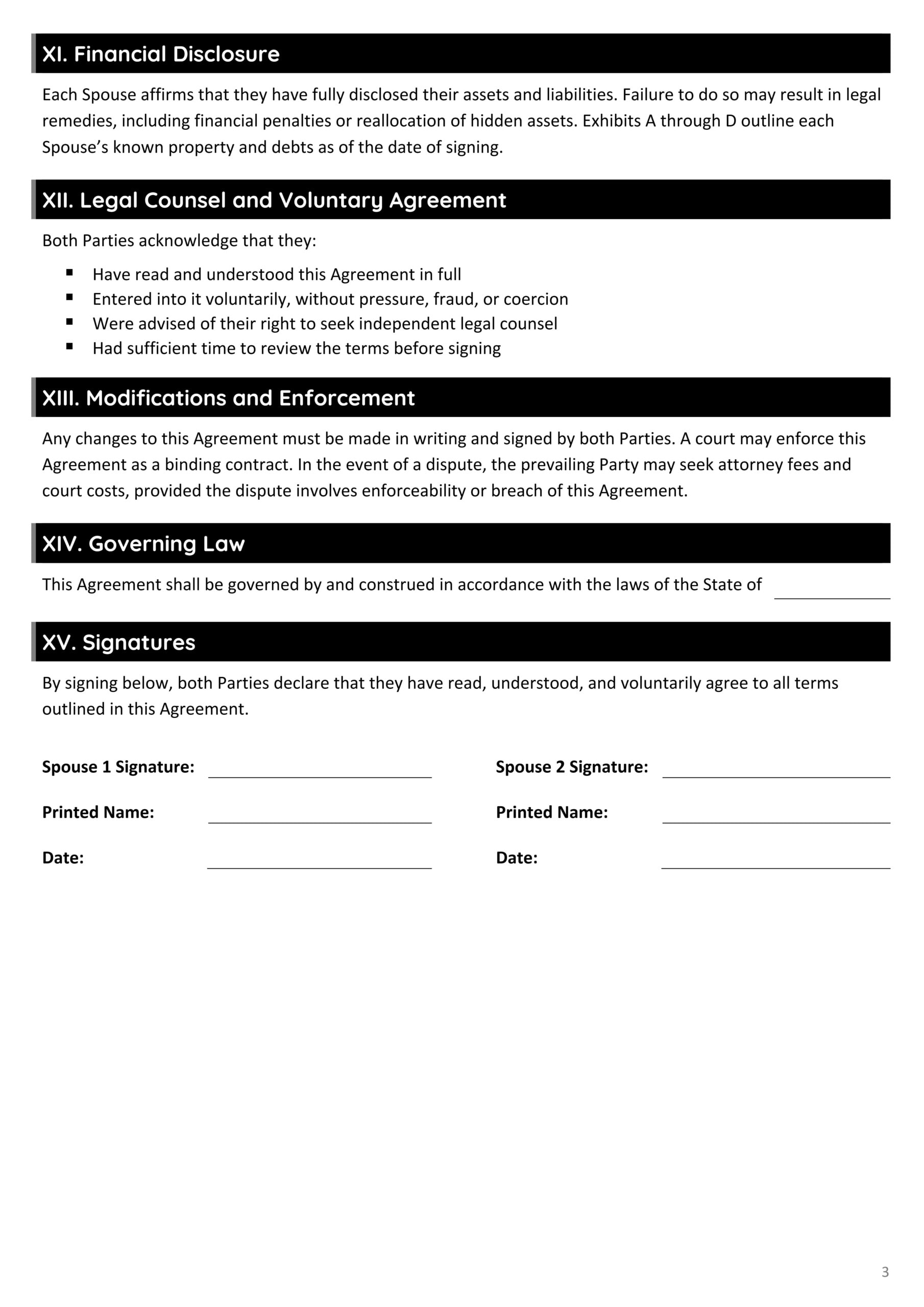 Prenuptial Agreement Template - Google Docs, Word - Page 03