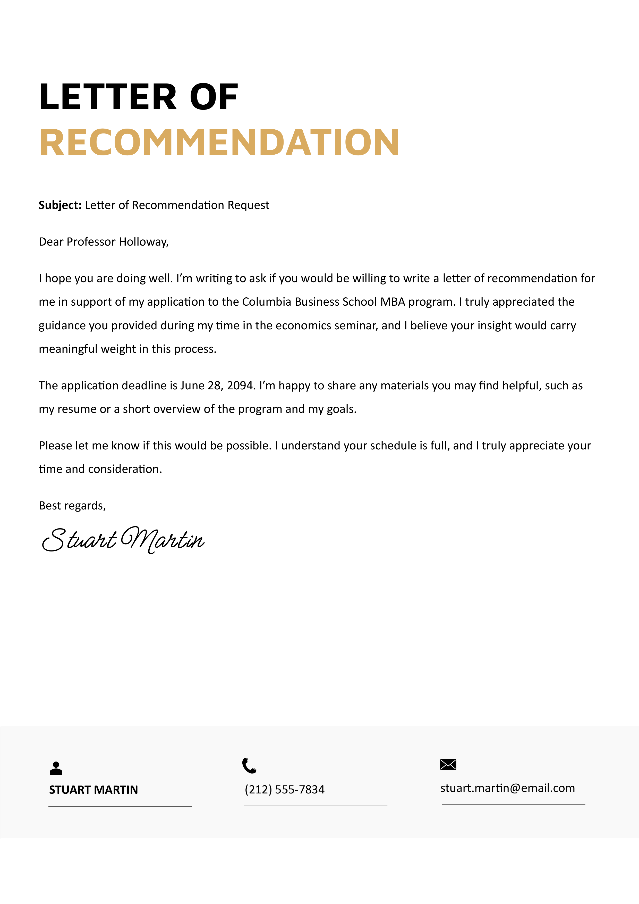 Asking for Letter of Recommendation Email Template - Google Docs, Word - Page 02