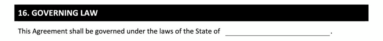 Governing Law