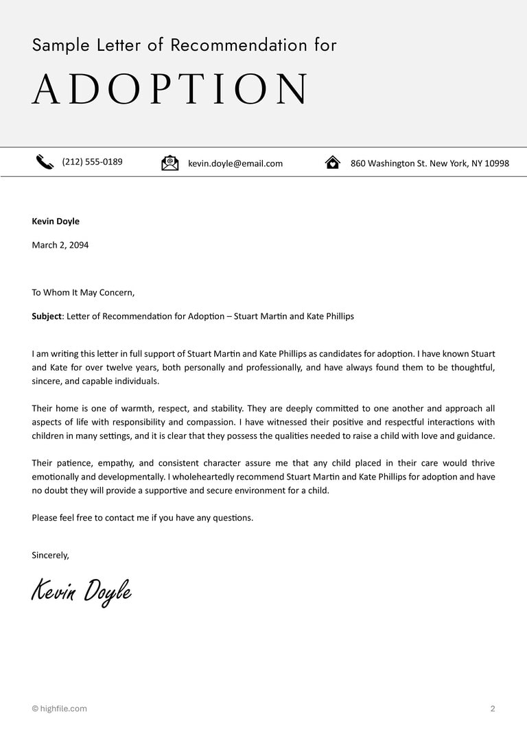 Letter of Recommendation Templates and Examples - DocFormats