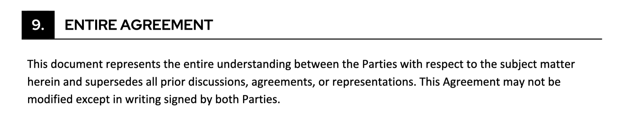 NDA - Entire Agreement