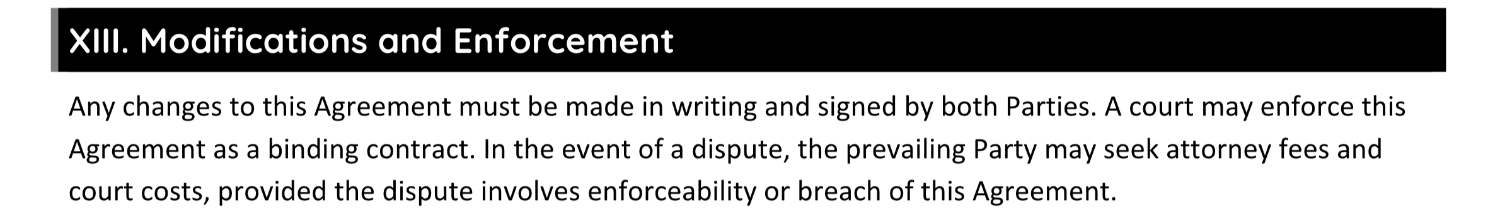Modifications and Enforcement