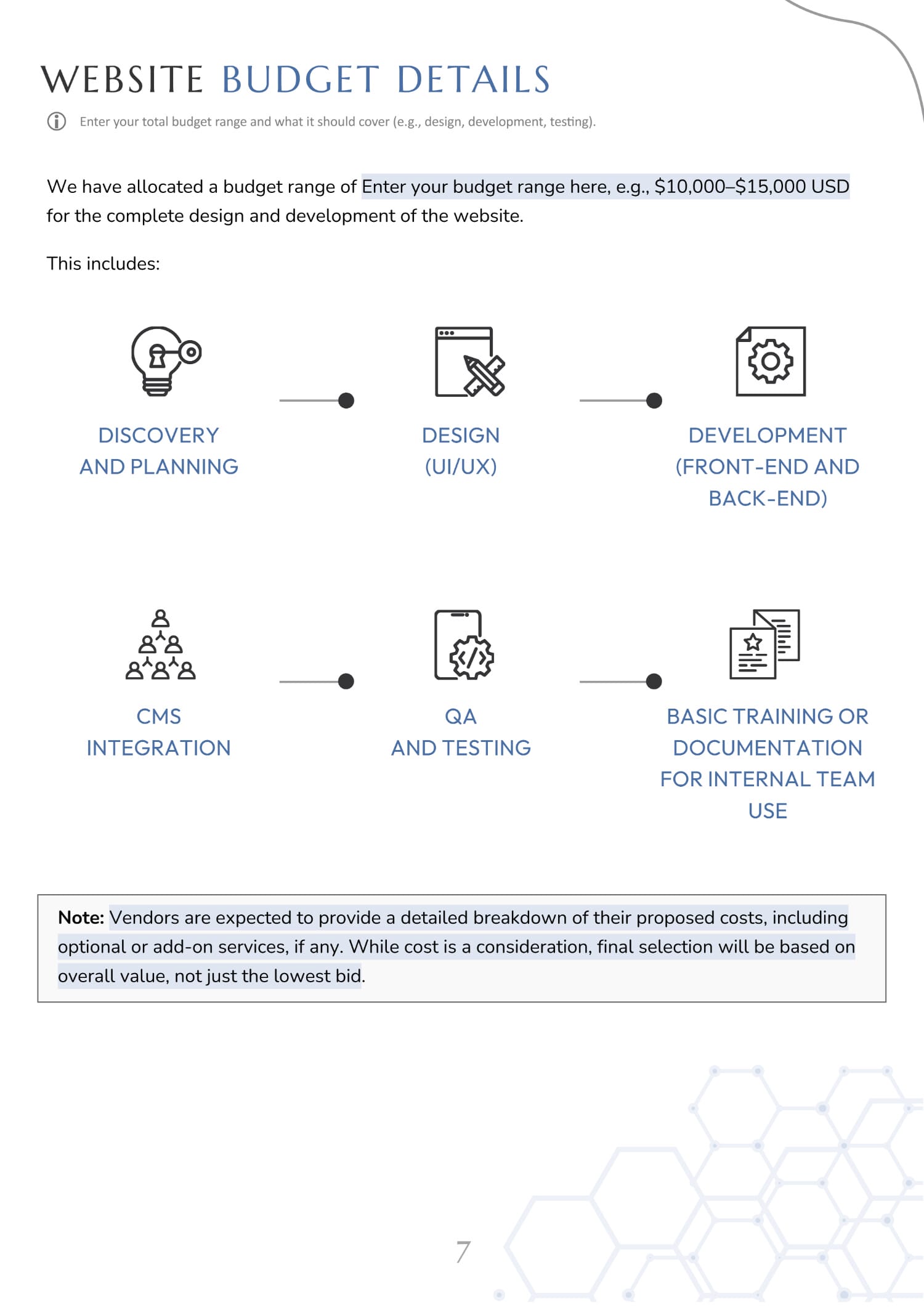 Web Design Request for Proposal Template - Google Docs, Word - Page 07