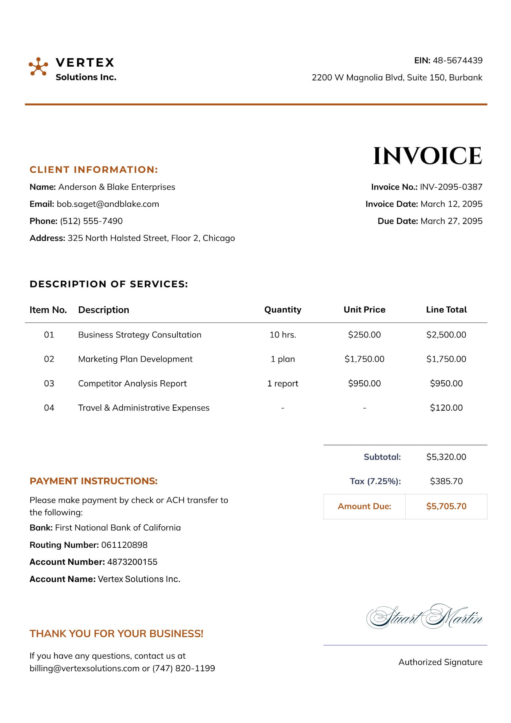 Business Invoice Template - Word, Google Docs