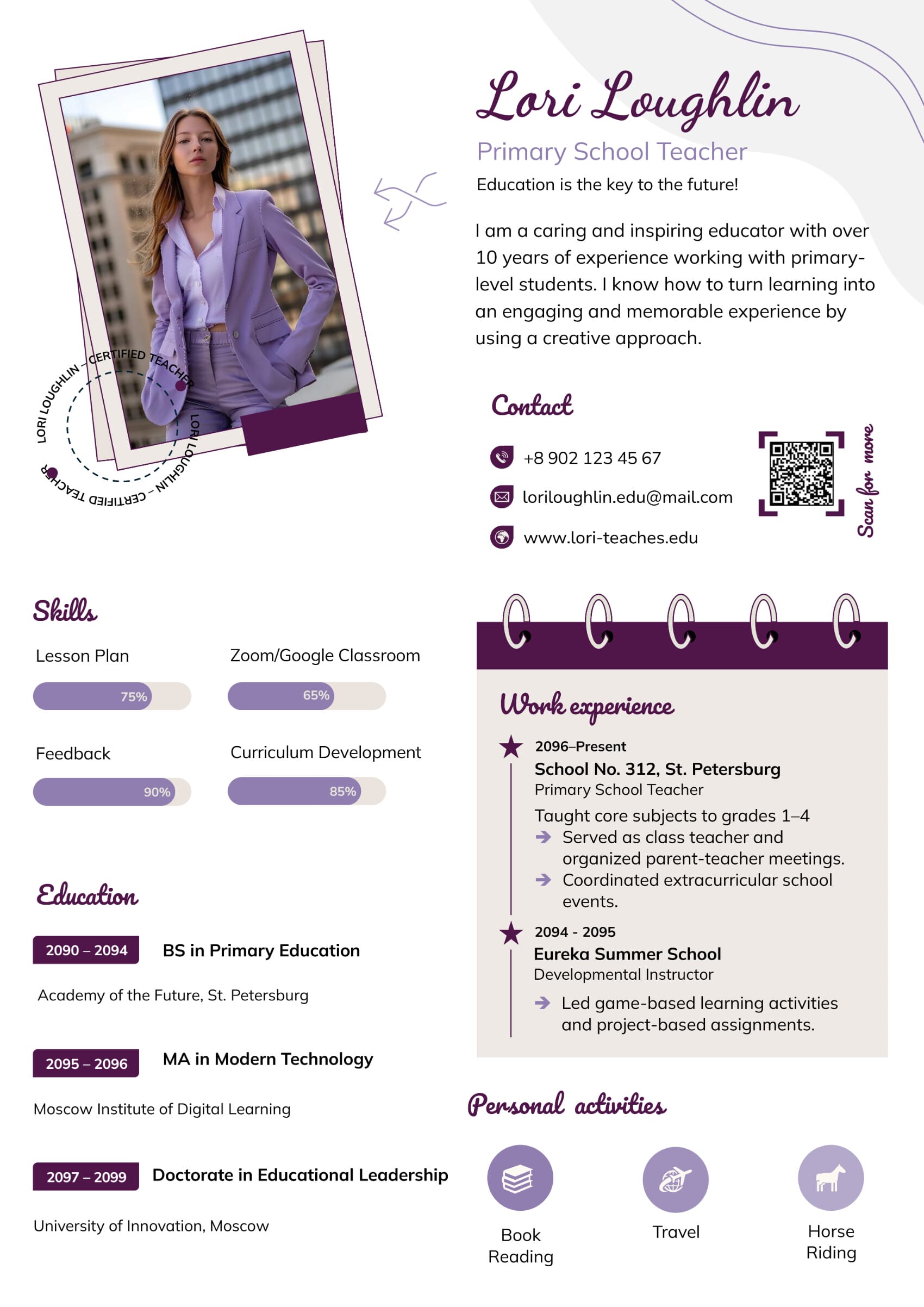 Education Resume Template - Word, Google Docs