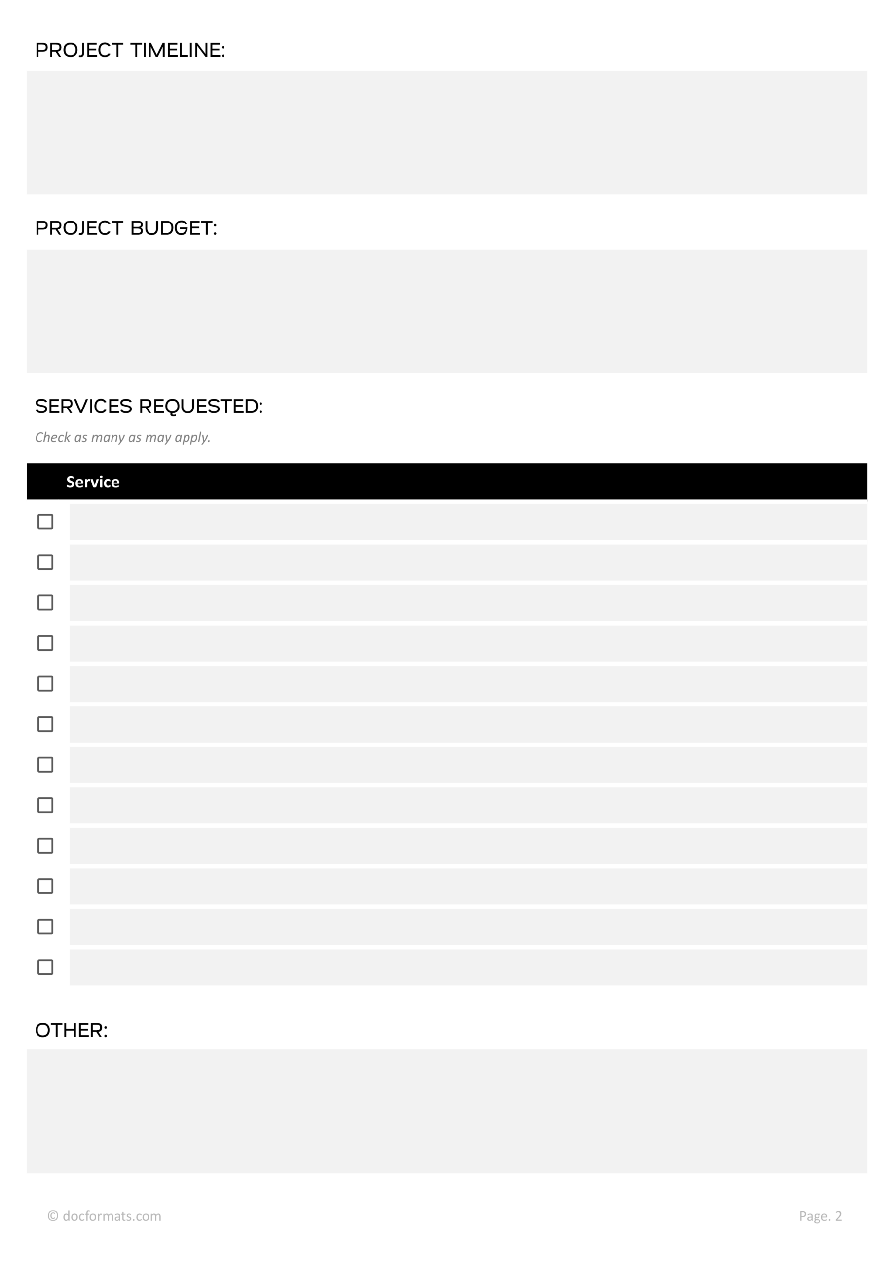 Simple RFQ Template - Word, Google Docs - Page 02