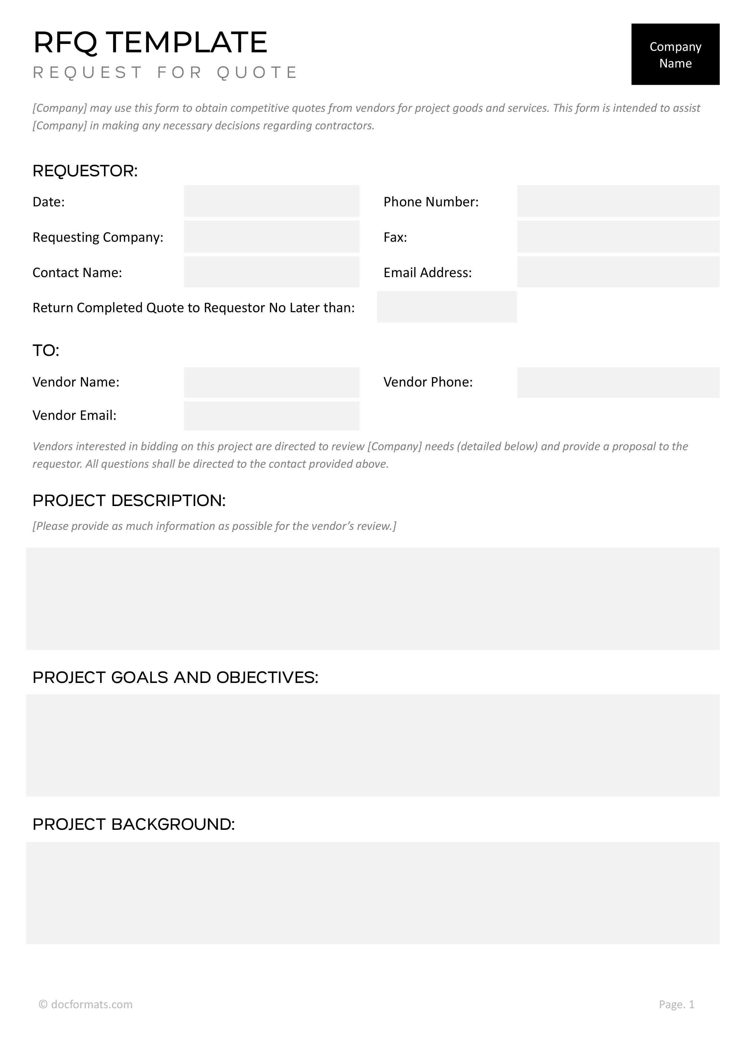 Simple RFQ Template - Word, Google Docs