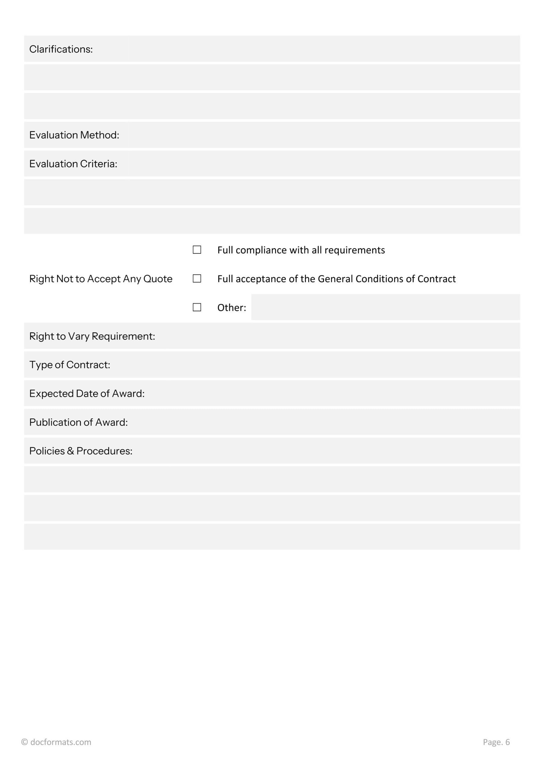 Supply Chain RFQ Template - Word, Google Docs - Page 06