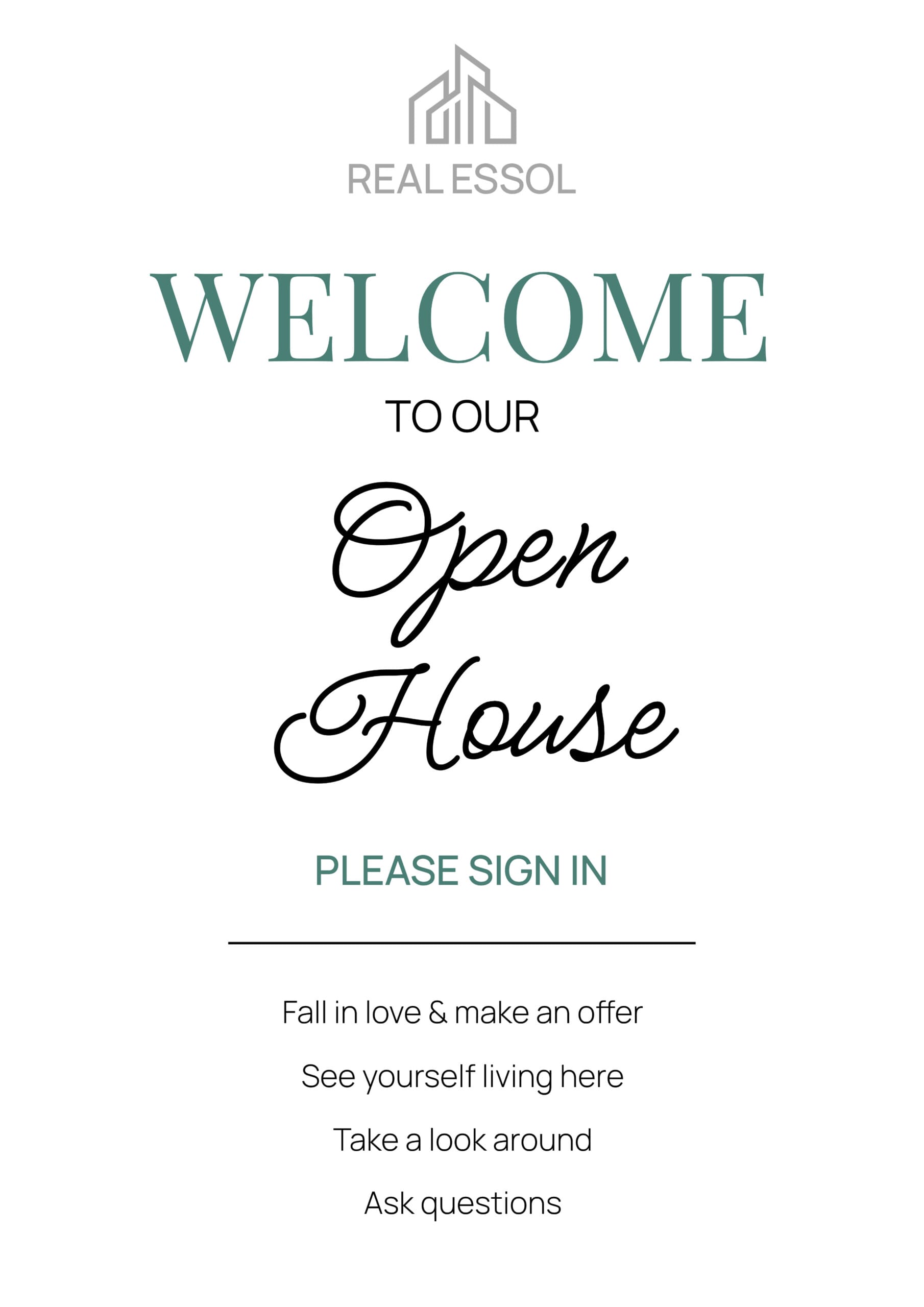 Open House Sign In Sheet and Welcome Sign Template - Word, Google Docs - Page 05