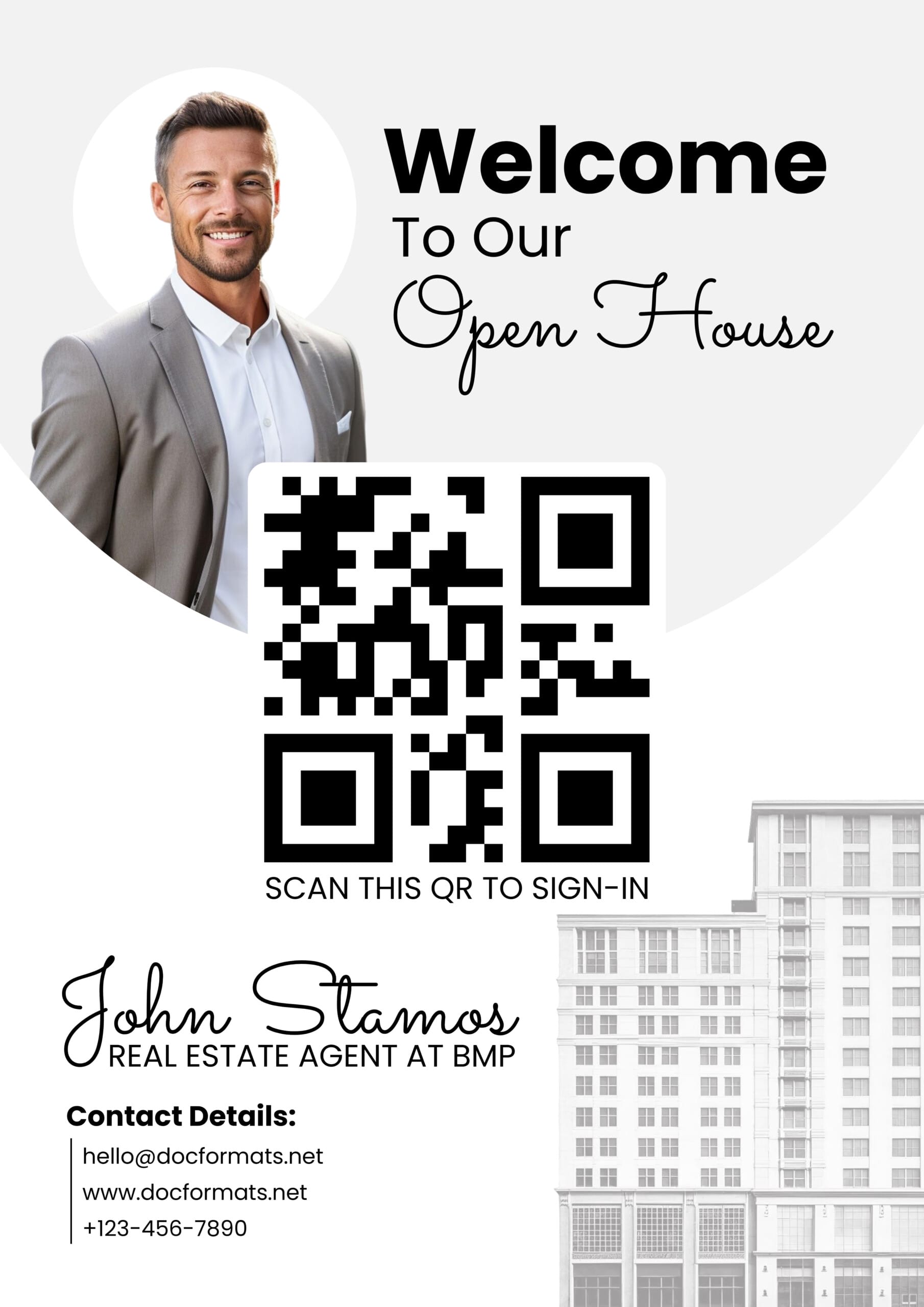 Real Estate Open House Sign In With QR Code - Word, Google Docs - Page 02