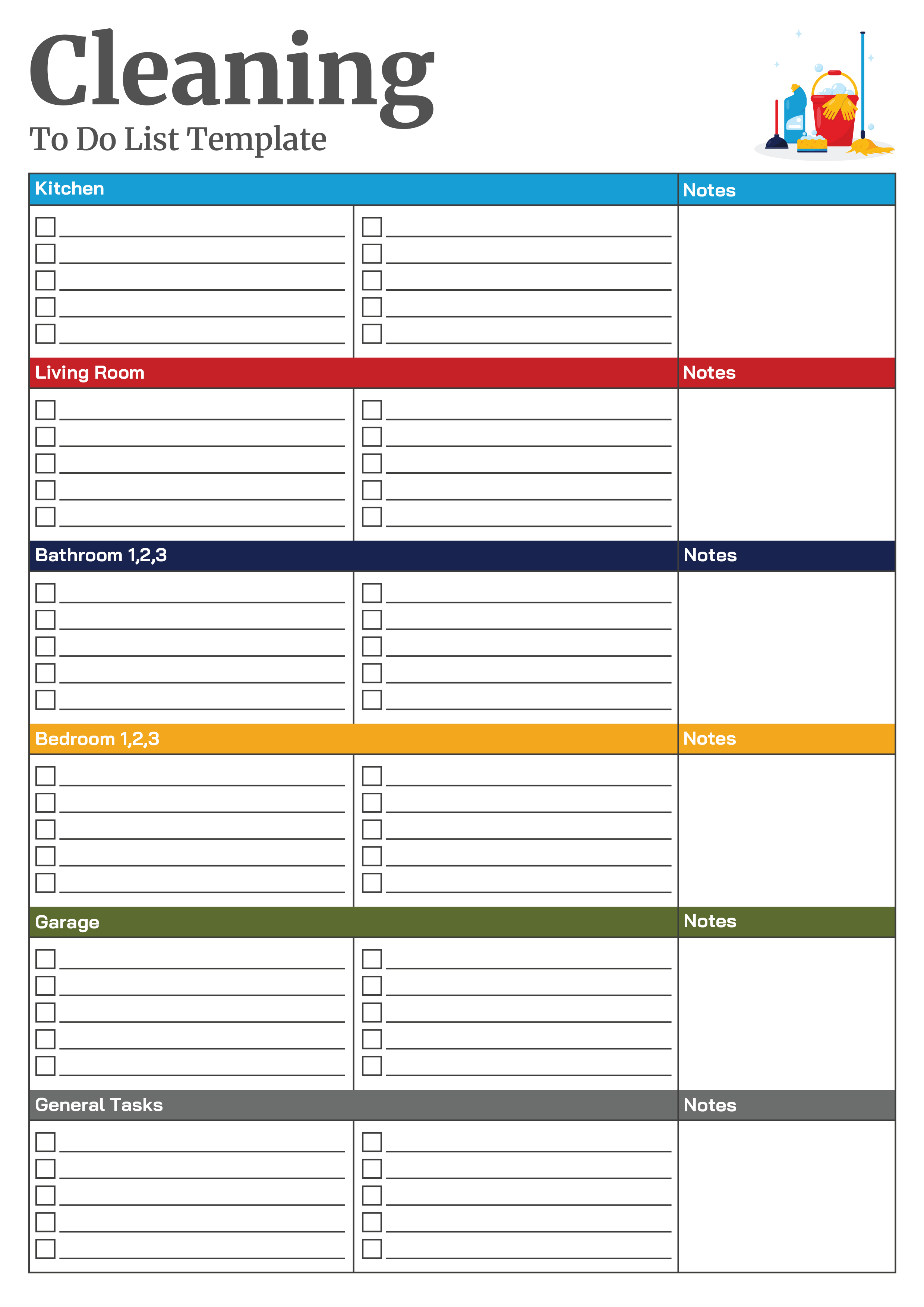 Cleaning To Do List Template - Adobe Illustrator, PDF