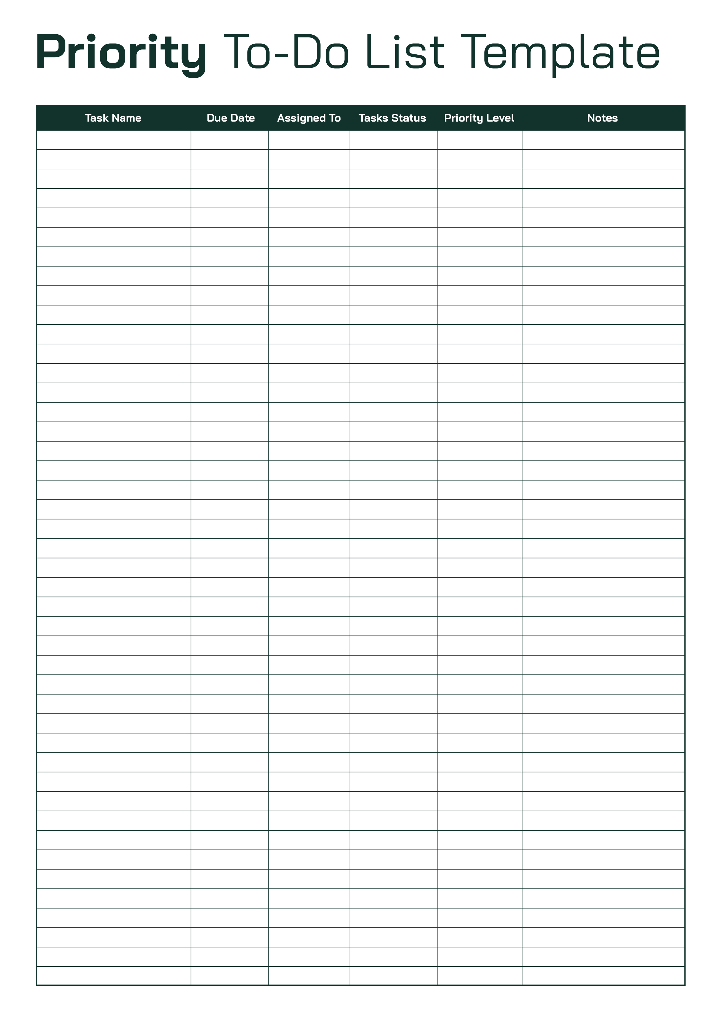 Priority To Do List Template - Adobe Illustrator, PDF