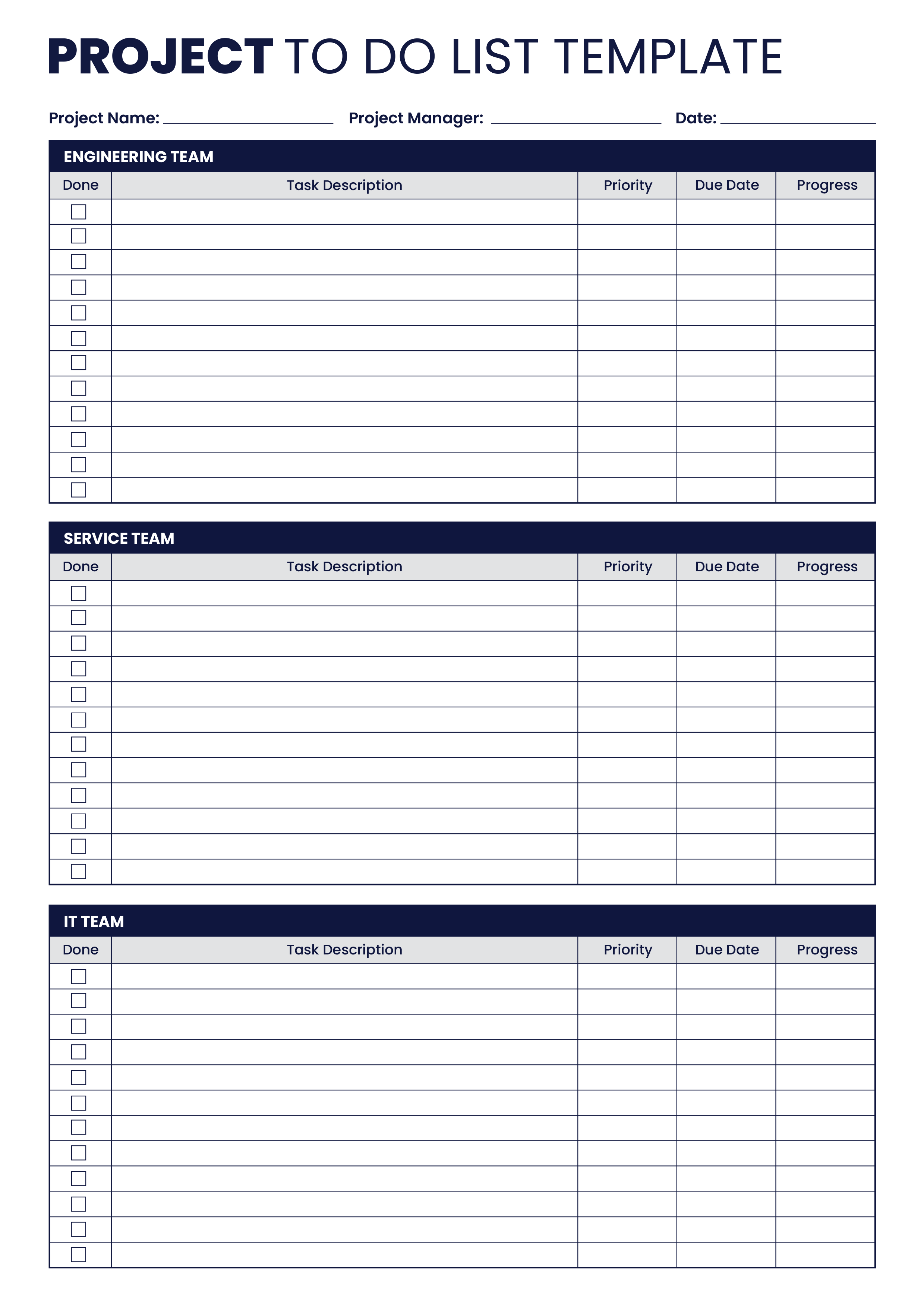 Project To Do List Template - Adobe Illustrator, PDF